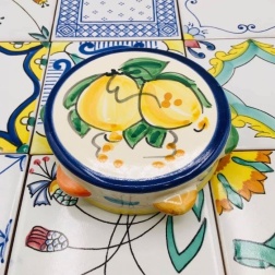 Bomboniera compleanno tamburello grande limoni ceramica di Vietri